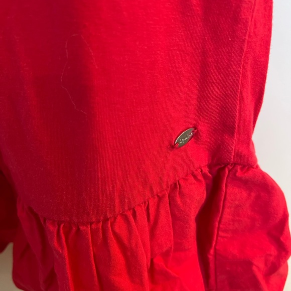 Red flowy mini dress for toddler girls - Picture 8 of 9